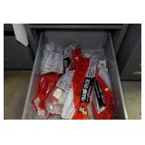 Cabinet of Drawers with Contents - Clamps, Fasteners, Cassette Tapes