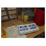 Desk and Side Table with Contents - Power Tools, Circular Saw, Glue Sticks