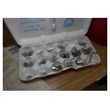 Desk and Side Table with Contents - Power Tools, Circular Saw, Glue Sticks