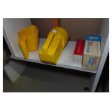 Shelf with Contents - Power Tools, Concrete Finishing, Sheeting