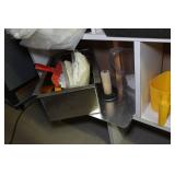 Shelf with Contents - Power Tools, Concrete Finishing, Sheeting