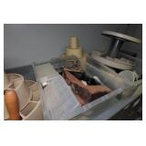 Desk with Cabinets and Contents - Camera Parts, Pocket Watches, Tools