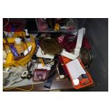 Desk with Cabinets and Contents - Camera Parts, Pocket Watches, Tools