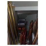 Contents of Crawlspace - Banquet Table, TV Trays, Folding Chair