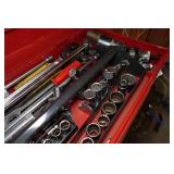 Tool Box with Tools - Craftsman 3/4" Ratchet, Wrenches, Sockets