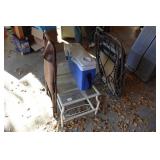 Lounger Chair, Cooler, Outdoor Table