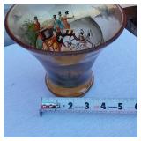 Vintage Decorative Glass Vase Featuring Horse-Drawn Carriage Scenes