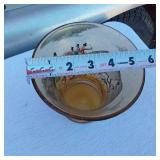 Vintage Decorative Glass Vase Featuring Horse-Drawn Carriage Scenes