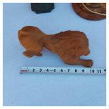 Decorative Wooden Lamp, Decorative Vase, Carved Lion