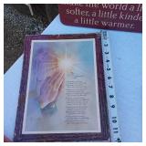 Picture Frames Including Solid Wood Frame, Wall Collage Frame and Two Floral Prints, Praying Hands