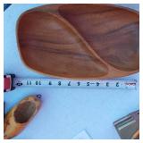 Variety of Small Home Decor Items - Small Framed Shells, Carved Double Bowl, Planter, Small Shoe, Small Carved Wood Shoe and More