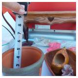 Variety of Small Home Decor Items - Small Framed Shells, Carved Double Bowl, Planter, Small Shoe, Small Carved Wood Shoe and More