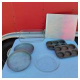 Kitchen Bakeware  including 9-inch Pie Pan, Glass Baking Dish, Muffin Tins, and Sheet Pan