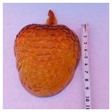 Amber Glass Grapes Harvest Fruit Shaped Bowl - Maybe Indiana Glass
