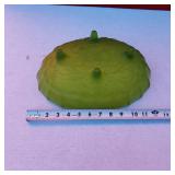 Mid-Century Frosted Green Indiana Glass Grape Harvest Pattern Footed Oval Fruit Bowl