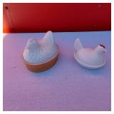 Avon Vintage Chicken Dish and Unmarked Chicken Nesting Dish