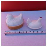 Avon Vintage Chicken Dish and Unmarked Chicken Nesting Dish