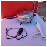 Faberware Stainless Steel Electric Frying Pan, Sunbeam Mini Mixer