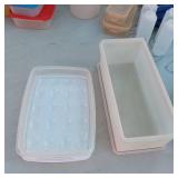 Lot of Plastic Food Storage Containers including Various Sizes and Types, Some with Lids