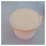 Lot of Plastic Food Storage Containers including Various Sizes and Types, Some with Lids
