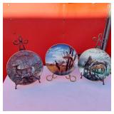 Lot of 3 Limited Edition Collector Plates by Wild Wings Featuring Wildlife Art - Michael Sieve, David Maass, Persis Clayton Weirs