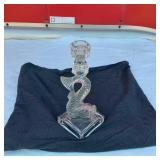 Vintage Koi Dolphin Fish Clear Glass Candlestick Holder