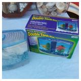 Unique Glass Vases, Shell Collection in Cabinet, Betta Double Tank, Glass Fish Bowl of Shells