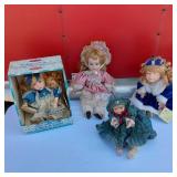 Lot of 4 Porcelain Dolls - 2 Musical