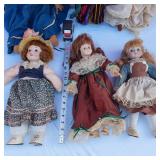 Lot of Porcelain and Other Dolls