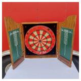 Dartboard in Marlboro Wooden Dartboard Wall Cabinet