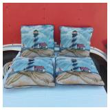 Lot of 4 Lighthouse Throw Pillows