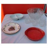 Punch Bowl and Serving Dishes