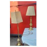 Brass Table and Floor Lamps