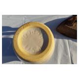 Geneva Sad Iron and Small Stoneware Pitcher and Bowl with Handle and Cover