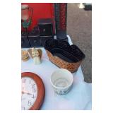 Clock, Plant Portraits, Candle Sconces, Small Desktop Cabinet, Metal Basket and More
