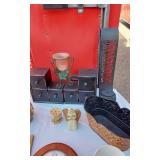 Clock, Plant Portraits, Candle Sconces, Small Desktop Cabinet, Metal Basket and More