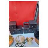 Clock, Plant Portraits, Candle Sconces, Small Desktop Cabinet, Metal Basket and More