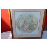 Lot of 3 Limited Edition Signed Barbara Boyer Untiedt Framed Art: Monday Morning, Hollyhock Dolls, Dandelion Time