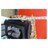 Muskie Fishing Guide, Camo Material, Older Game Camera, Soft Side Cooler with Cups