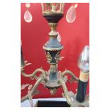 Vintage Brass Chandelier with Crystals - Crystals Not Counted