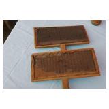 Vintage Wool Carding Paddles and Wooden Spools