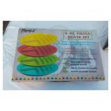 New Parini Fiesta Plate Set and condiment Server Set