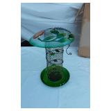 10" Tall Decorative Glass Top Bird Feeder