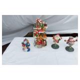 Lot of Holiday Decorations Including Santa
