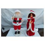 Animated Santa Claus and Mrs. Claus Figurines with Lights
