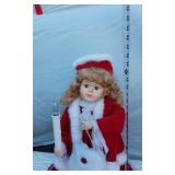 Doll Dressed as Santa Clause with Lighted Candle
