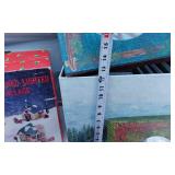 Christmas Decorative Items including Nesting Boxes, Angel Tree Top and Small Lighted Country Village