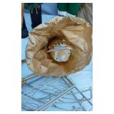 Lot of Christmas Decorations including Wreath, Snowman Figures, and Angel Topper