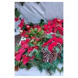 Holiday Wreaths and Decorations including Garland and Tablecloths