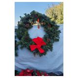 Holiday Wreaths and Decorations including Garland and Tablecloths